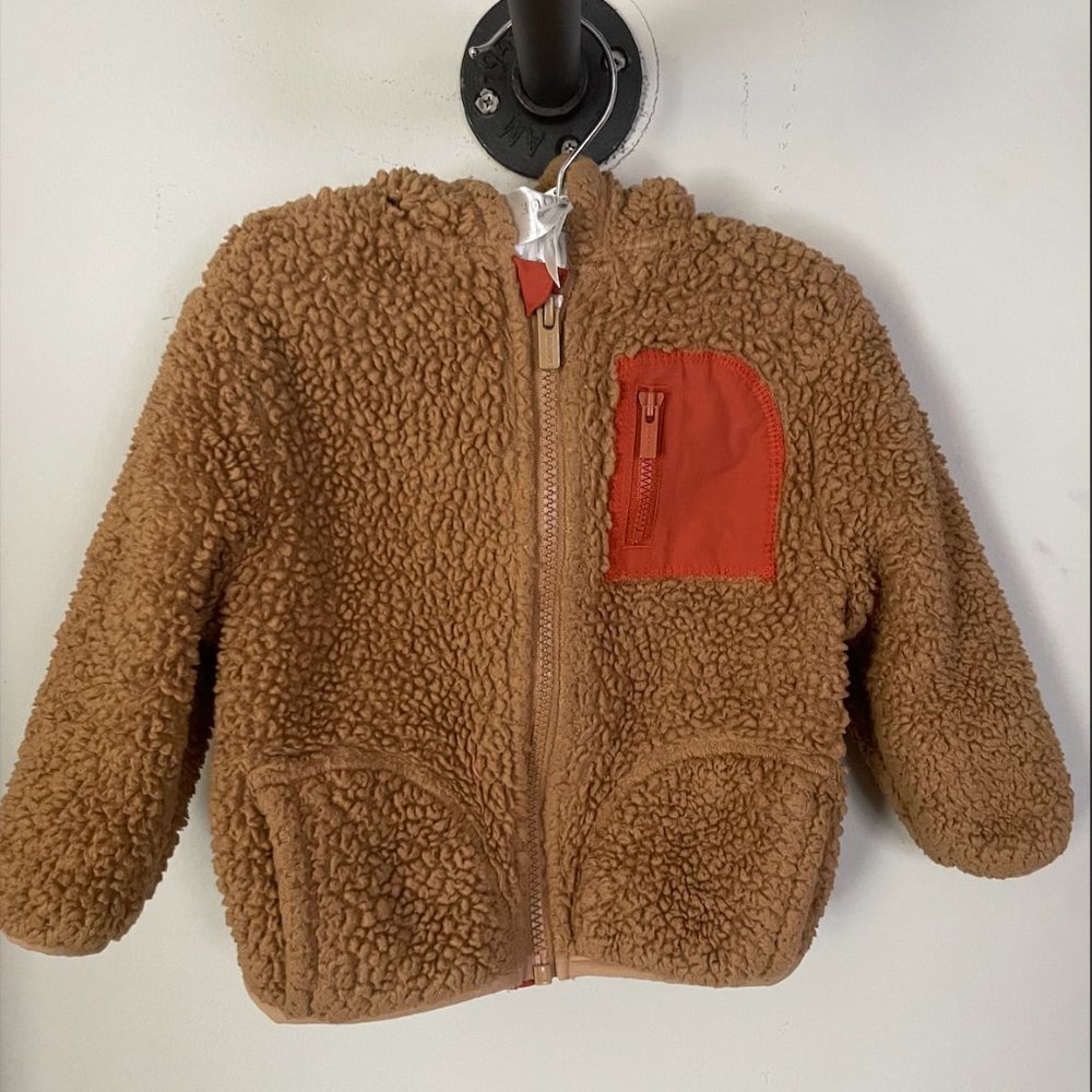 NWOT - Old Navy Sherpa Zip-Front Pocket Hooded Jacket - Size 12-18 Mo